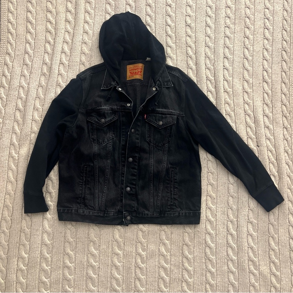 adidas Black Bomber-Style Hooded Jacket